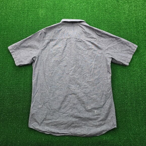 Travis Mathew Shirt Mens Medium Gray Short‎ Sleeve Button Up Casual Preppy - Picture 9 of 10